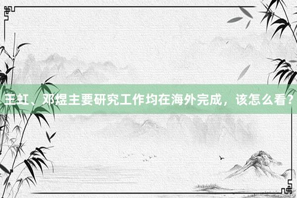 王虹、邓煜主要研究工作均在海外完成，该怎么看？