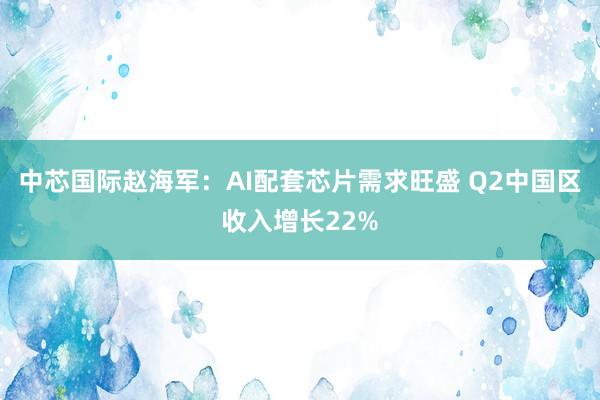 中芯国际赵海军：AI配套芯片需求旺盛 Q2中国区收入增长22%