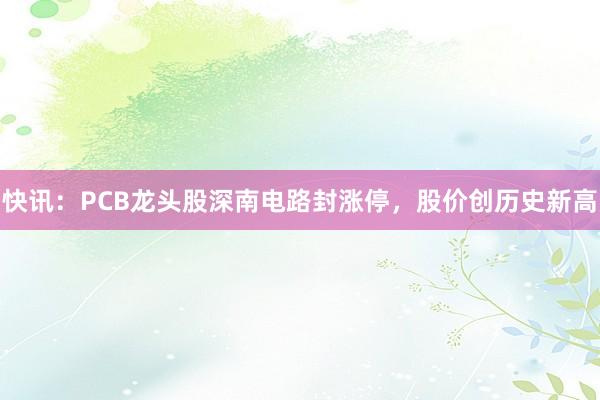 快讯：PCB龙头股深南电路封涨停，股价创历史新高